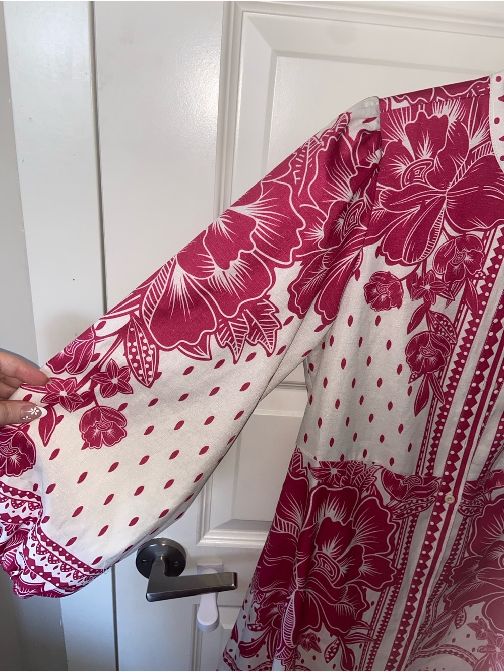 Farm Rio (read description) Boho Maxi Dress in Pink Floral Print PTP 18” - Picture 11 of 11